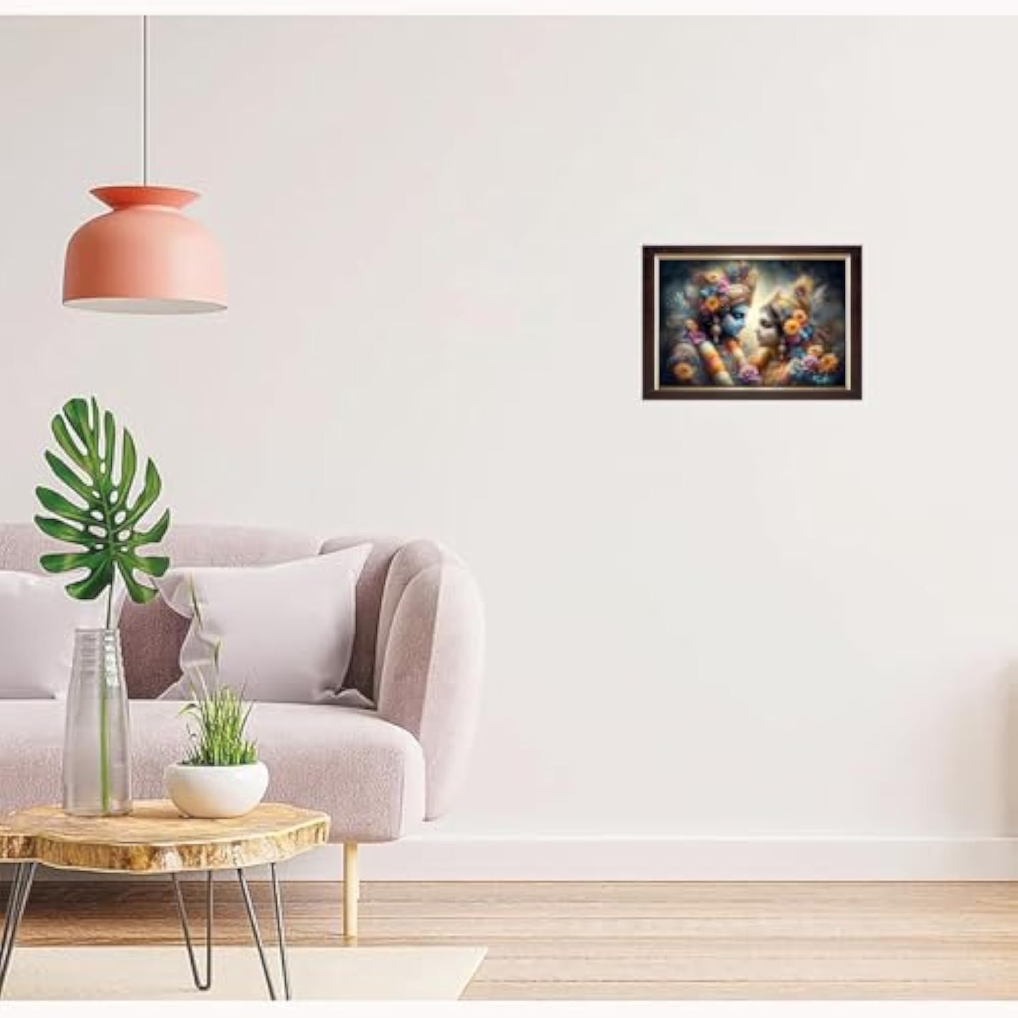 Premium Sparkle Lamination Radha Krishna Paintings, 14x20 Inch