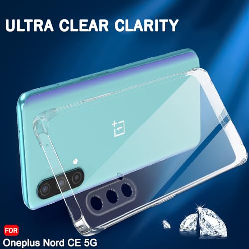 Image of TheGiftKart Back Cover Soft Case for OnePlus Nord CE 5G (2021) | Best Camera Protection | Inbuilt Dust Plugs & Anti-Slip Grip | Ultra Clear Slim Cover Case for OnePlus Nord CE (Silicone, Transparent)