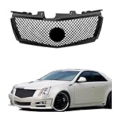waltyotur Front Upper Bumper Grille Mesh Grill Gloss Black Grille Replacement for CTS 2008 2009 2010 2011 2012 2013