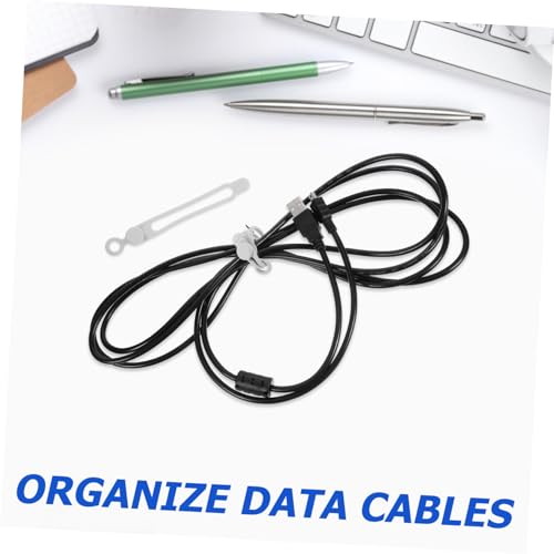 Set de 10 Bridas Reutilizables de Silicona para Cables y Cordon de Alimentación, Gris | Organizador Suave y Resistente para Uso en Casa y Oficina miniatura 4