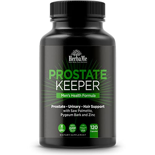 Herbame Prostate Support Supplement For Men With Saw Palmetto, Pygeum Bark, Pumpkin Seed And Zinc, Urinary Tract Health And Hair Growth, Dht Blocker And Bladder Control, 120 Capsules #TOP7