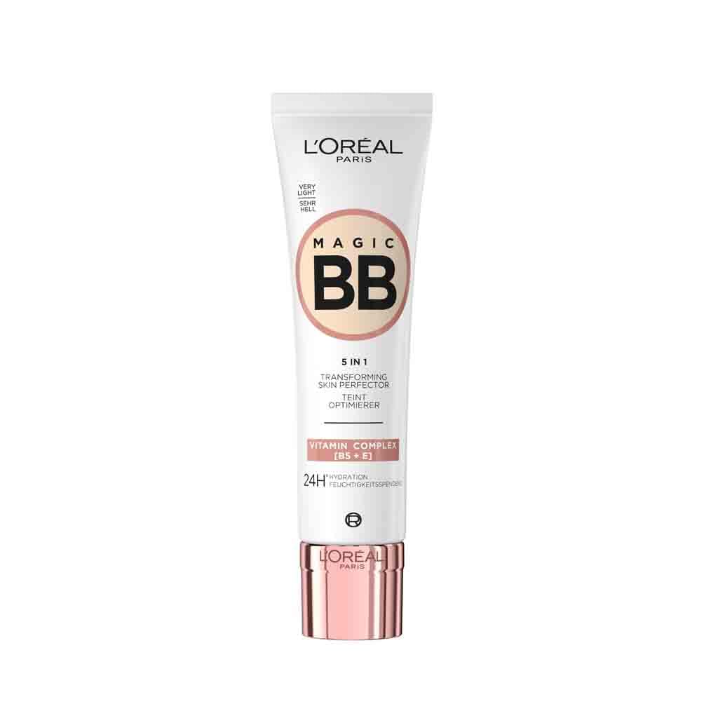 L'Oréal Paris Magic BB Cream with SPF 20, 5-in-1 Skin Tint with Vitamin B5 and Vitamin E, Lightweight Hydrating Formula Adapts to Skin Tone for a Natural Glowy Finish, 30 ml, Shade: 01 Very Light