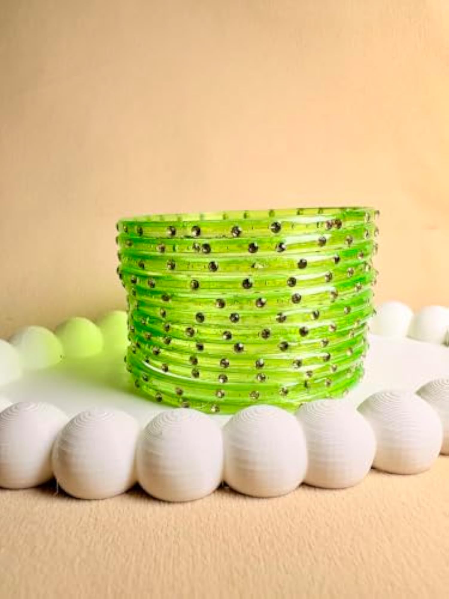 Peach Bangle Gift Box with Multicolor Bangles Set