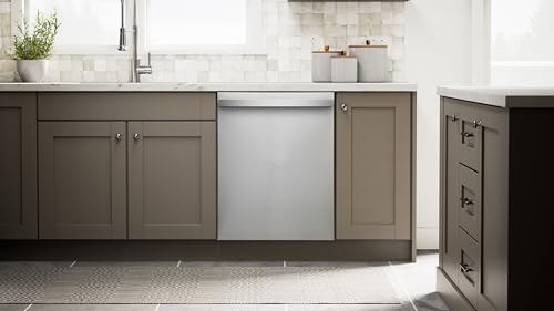 Kenmore 24" Built-in Stainless Steel Tub Dishwasher EasyFlex Third Rack, TurboDry, SmartWash & Reach-Thru Handle-15 Place Settings-45 DBA, Energy Star Certified, Fingerprint Resistant