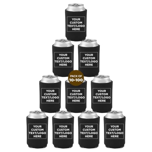 DISCOUNT PROMOS Custom Collapsible Beer Can Coolers 4mm (Black)