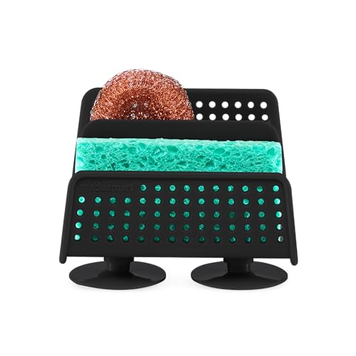 madesmart Caddy-SINKWARE Collection All-in-One Sink Storage, Ventilation Holes Promote Drying, BPA-Free, Small, Carbon