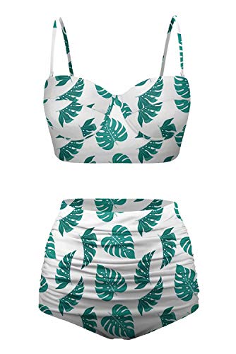 Angerella Vintage Swimsuits for Women Two Piece Bathing Suit High Waisted Bikini Beach