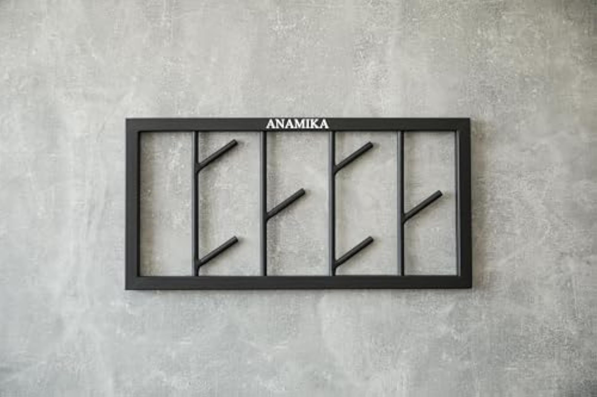 Wall Coat Rack with Hooks, Strong Metal Key Hanger & Coat Hanger Shelf