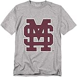 Mississippi State Bulldogs Official Baseball Logo Unisex Adult T-Shirt, Athletic Heather, Large