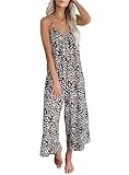 X-Image Women's Sexy Leopard Print Spaghetti Strap Long Pants Jumpsuits Rompers Leopard Print, S