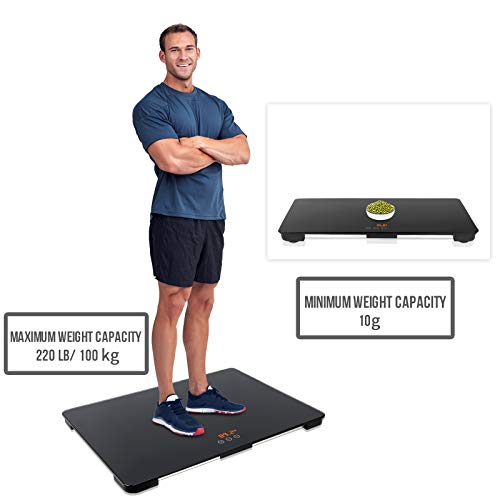Digital Dog Scale, Animal Scale Platform with 3 Weighing Modes, kg, oz, lb, 220 Pound, lbs, Capacity with Precision of 10g, Black
