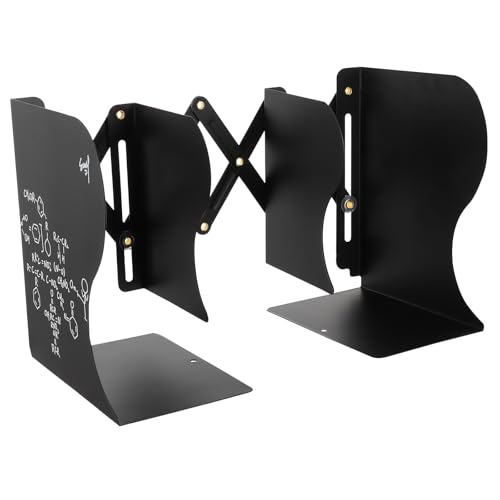 jojofuny Retractable Book Holder Desktop Folding Book Clip Black for Student Desk Organization
