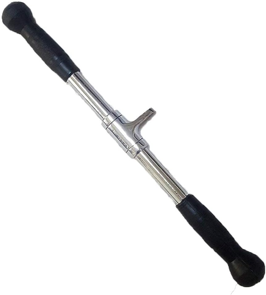 qibylift Barbell Multi-Exerciser Cable Attachment For Cable Machines, Lat Pull Down Bar Cable Machine Attachments, Tricep Press Down Bar, Revolving Straight Curl Pulldown Bar with Rotating & Rubber Handle Grips 20 Inch