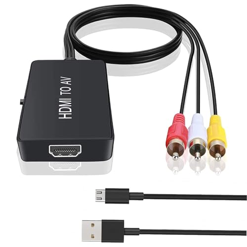 HDMI - RCA�A���^�e���r�A�_�v�^�[ Fire Stick�ARoku�AApple TV�AXiaomi Mi Box�AAndroid TV Box�ADVD�A�u���[���[���[�ȂǂɑΉ�(HDMI - AV�R���o�[�^�[)