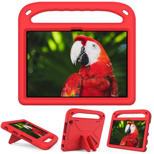 Funda protectora completa Compatible con Kindle Fire HD8/HD 8 Plus 2022 2020, amortiguador, con asa, EVA, soporte, funda resistente Compatible with tableta Compatible with niños, ligera(Rosso)