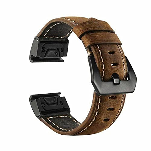 Bracelet 20mm Garmin Fenix 7S à ajustement rapide en cuir marron