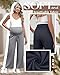 Huukeay 3 Pack Women's Maternity Pants Over The Belly Drawstring Pregnancy Pants Stretchy Lounge Trousers with Pockets(Charcoal Gray, Light Gray, Khaki,Large)