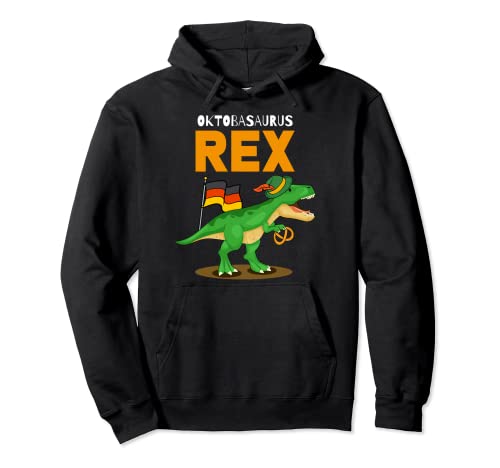 Oktobasaurus T-Rex dinosaurio pretzel Oktoberfest Sudadera con Capucha