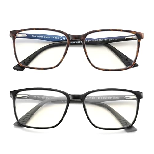 Miniatura 5 de Zenottic Gafas De Lectura Para Hombre - Filtro De Luz Azul Presbicia Montura Quadrada - Bisagras De Resorte Anti-Reflejantes Para Computadora Negro Y Tortuga 2 X