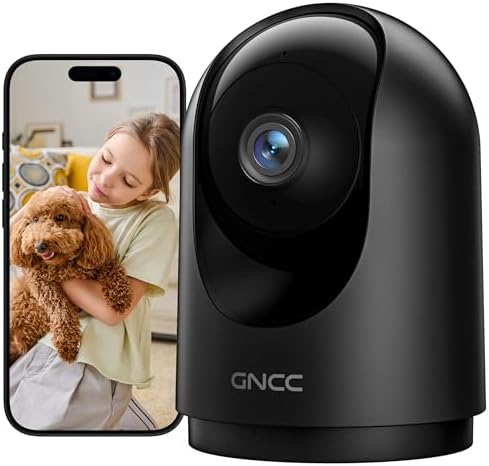 GNCC 2K 360° Kamera Überwachung Innen, Nachtsicht, 2.4G WiFi | Kamera Überwachung Innen, WLAN kamera Indoor Hundekamera mit APP, Babyphone mit Kamera, Zwei-Wege-Audio, Bewegungserk