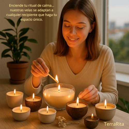 Miniatura 4 de Terrarita Kit Para Hacer Velas De Arena. Kit Velas Perladas Cera Natural De Origen Vegetal Sin Parafina Velas Blancas Sin Necesidad De Fundir Ni Tóxicos Palo Santo De Regalo 500g