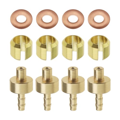 Be In Your Mind 4 Sets Bicycle Brake Olive Insert Compatible with Hope Brake Hoses Mountain Bike Disc Brake Olive and Insert Pack Brake Line Olive Connector Insert Replacement