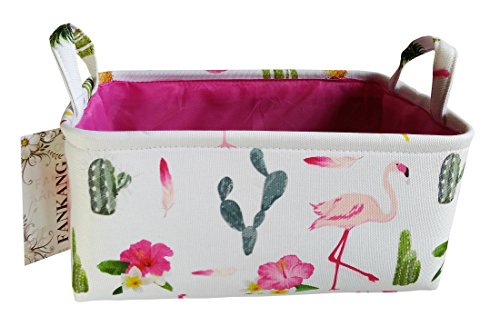 FANKANG Rectangular Laundry Basket Nursery Storage Fabric Storage Bin Storage,Gift Baskets (Flamingo)