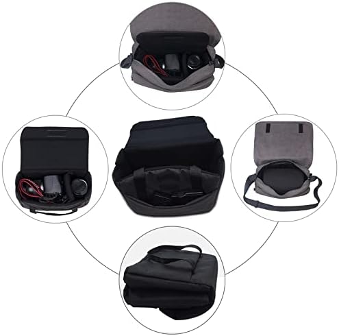 BOMKEE Camera Insert Bag, SLR Camera Cube Inserts Shockproof Padded Soft Folding Partition SLR DSLR Protection Case for Camera Lens Accessories Sony Canon Nikon OlympusBlack