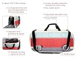 BRISA VW Collection - Volkswagen Retro sportowa torba fitness na ramię, torba sportowa w kształcie kampera T1 (duży/klasyczny autobus/czerwony i beżowy)
