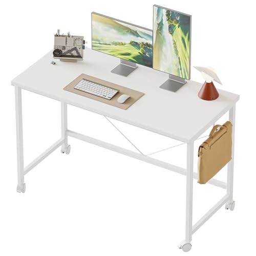 Mericonia 100 cm Computertisch mit Rollen, Gaming-Schreibtisch für kleine Räume, moderner Schreibtisches im schlichten Stil für das Homeoffice, Schreibtische für...