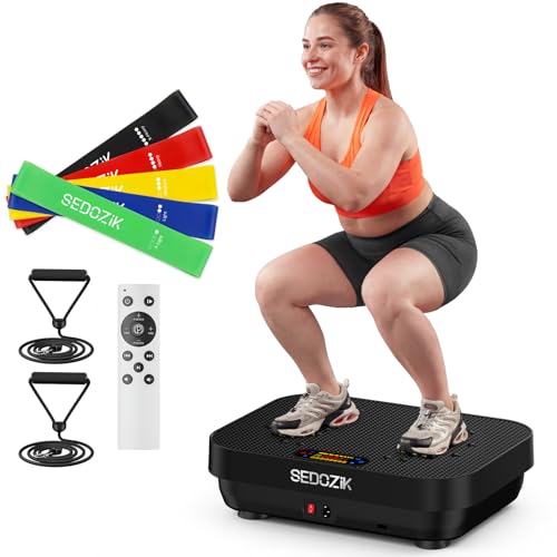 SEDOZIK Vibration Plate Exercise Machine, 400 Lbs Capacity Whole Body Vibrating Plate for Lymphatic Drainage, Weight Loss Fat Burner for Home Workout Women Men, Black
