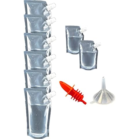 Cruise Runners Hidden Flasks for Liquor Rum Runners for Cruise Alcohol Smuggling Kit Disguised Booze Containers Bags Essentials (6x16 oz. + 2x8oz.) Cover
