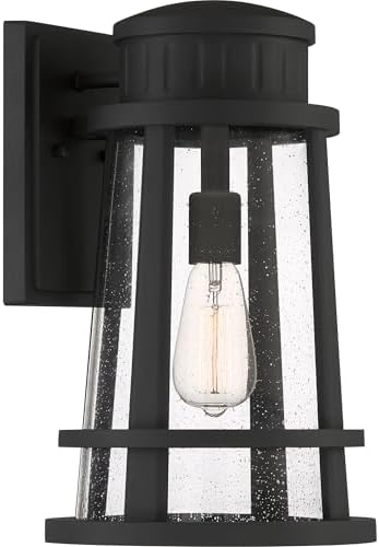 Quoizel DNM8410EK Dunham Costal Armour Outdoor Wall Sconce, 1-Light 150 Watt, Earth Black