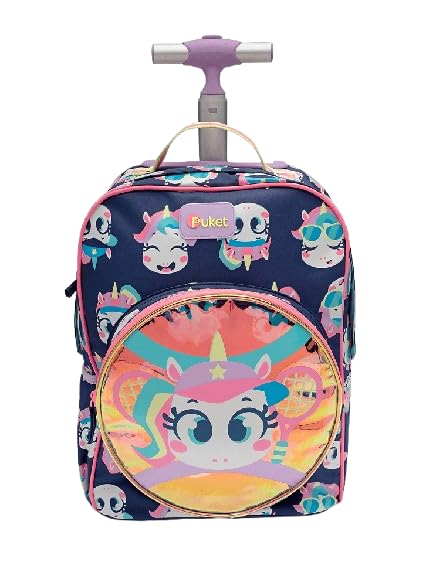 Mochila com Rodinha Média Unicórnio Tênis Puket
