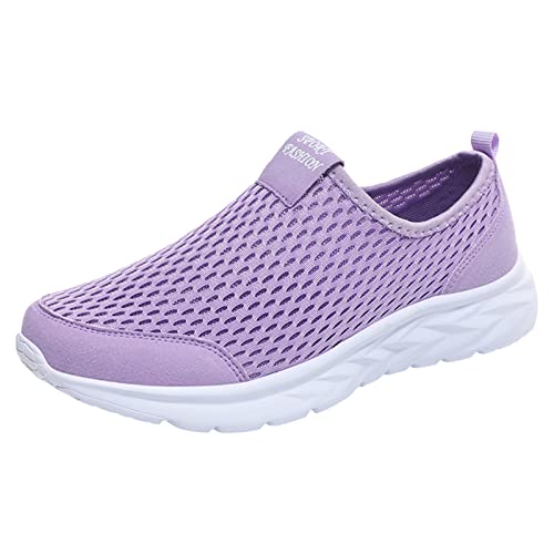 Genérico Zapatillas Mujer Street Zapatos Cómodos Mujer Primavera y Verano, Zapatos Deportivos para Mujer, Fondo, Ligero, Malla voladora, Transpirable, cómodo, Zapatillas Fitness Mujer (Purple, 38)