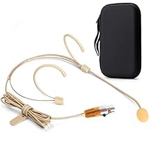 PREMIUM HEADSET MICROPHONE - Slim Dual Earhook Face Mic Provides Dependable, Professional Sound Quality; Comfortable & Durable, Perfect for All Kinds of Live Performances & Productions. CRYSTAL-CLEAR VOICE & SOUND - Powerful, High Sensitivity Headwor...