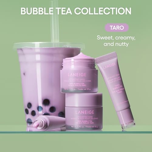 Image of LANEIGE Lip Sleeping Mask: Hydrating & Nourishing Korean Overnight Lip Treatment Mask with Shea Butter, Vitamin C & Murumuru, Antioxidants For Flaky, Dry Lips | Korean Skin Care, Taro Bubble Tea