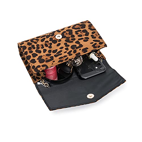 Ixebella Women Evening Bag Dressy Clutch Handbag Faux Suede Purse For Wedding (Leopard) #TOP5