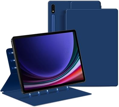 Magnetic Case for Galaxy Tab S10 Ultra / S9 Ultra Tablet 14.6" with S-Pen Holder, Lightweight and Slim Magnetic Stand Case with Auto Sleep/Wake for Galaxy Tab S10 Ultra/ S9 Ultra 14.6", Blue