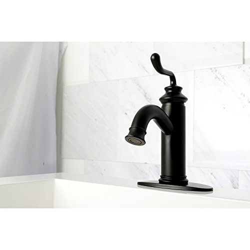 Kingston Brass LS5410RL Royale Single Handle Monoblock Lavatory Faucet, Matte Black by Kingston Brass - Used condition - Image 4
