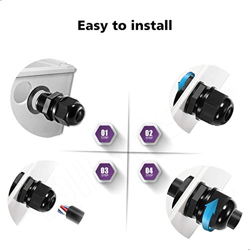 Qilipsu 1/2 Npt Nylon Cable Gland, Waterproof Ip68 Adjustable Locknut For 6-12Mm Cable Diameter (1/2 Npt, 12Pcs) #TOP7