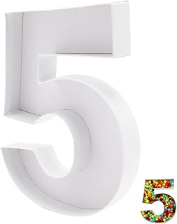 Paper Mache Cardboard Number Fillable Cutout Candy Tray Sweet Chocolate Jelly Beans Birthday Party Treat Box (5)