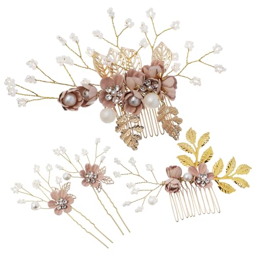 Beaupretty 1 Juego De Peineta Para El Pelo De Boda Alfileres Peines Laterales Con Diamantes De Imitación Alfileres En Forma De U Accesorios Para El Cabello De Novia Para Boda