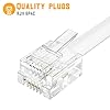 Uvital RJ11 Duplex Wall Jack Adapter Dual Phone Line Splitter, Two Way Telephone Splitters, Male to 2 Female Converter Cable, RJ11 6P4C Telephone Wall Separator for Landline, White, Wired (2 Pack)