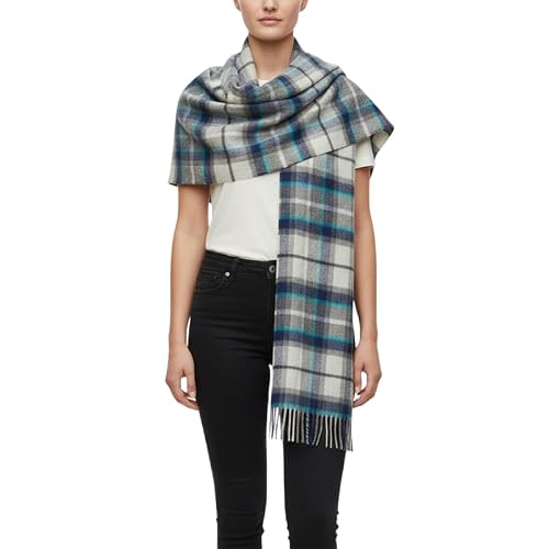 Image of BRAW CLANS TARTANS Lambswool Stole Extra Long Scarf for women - 100% pure wool - Oversized Wrap shawl - Scottish Tartan - Wedding, Mothers day gifts (Dover/Grey Check)