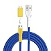 Produktbild recable USB A Kabel blau/gelb/weiß mit Micro USB Adapter - Apple iPhone kompatibel nachhaltiges Ladekabel fairtrade 1 m Dunkelblau (Blaumeise)