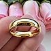 TUTISS 5mm Gold Tungsten Rings for Men Women Engagement Wedding Bands Domed Polished Comfort Fit Size 11