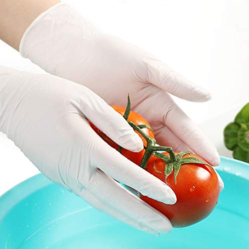Disposable Latex Gloves, Non-Sterile, Food Safe, Examination Gloves and Comfortable to Wear 100Pcs Neutral (L)