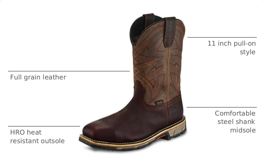 Image of Irish Setter Marshall 11 inch Mens Steel Toe Work Boot | Waterproof, Uninsulated, Pull-On