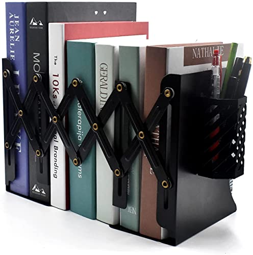 Volo Expandable Bookcase Desktop Bookend/Book Stand/Book Holder/Book Organizer, Office Book Organizer Box Book Stand, Book Organiser, File Holders Organizer in Different Colors (Black)